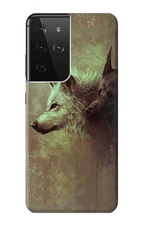 S0931 White Black Wolf Case Cover Custodia per Samsung Galaxy S21 Ultra 5G S0931 White Black Wolf Case Cover Custodia per Samsung Galaxy S21 Ultra 5G