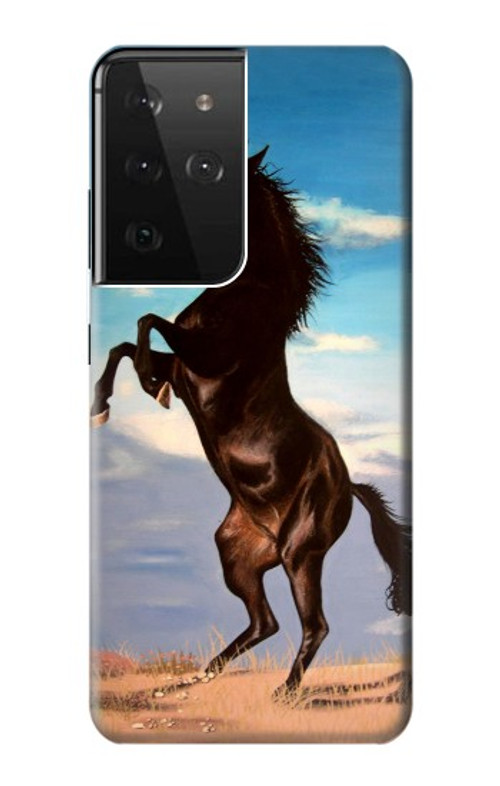 S0934 Wild Black Horse Case Cover Custodia per Samsung Galaxy S21 Ultra 5G