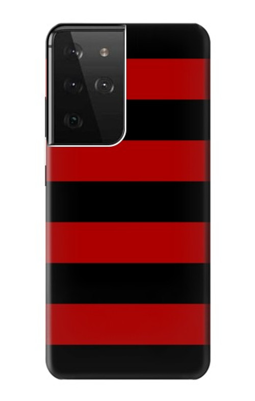 S2638 Black and Red Striped Case Cover Custodia per Samsung Galaxy S21 Ultra 5G