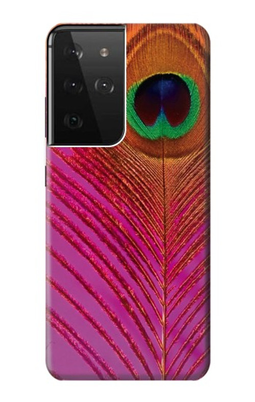 S3201 Pink Peacock Feather Case Cover Custodia per Samsung Galaxy S21 Ultra 5G