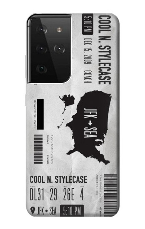 S3615 Airline Boarding Pass Art Case Cover Custodia per Samsung Galaxy S21 Ultra 5G