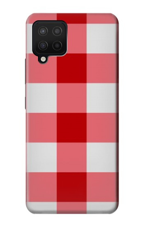S3535 Red Gingham Case Cover Custodia per Samsung Galaxy A12