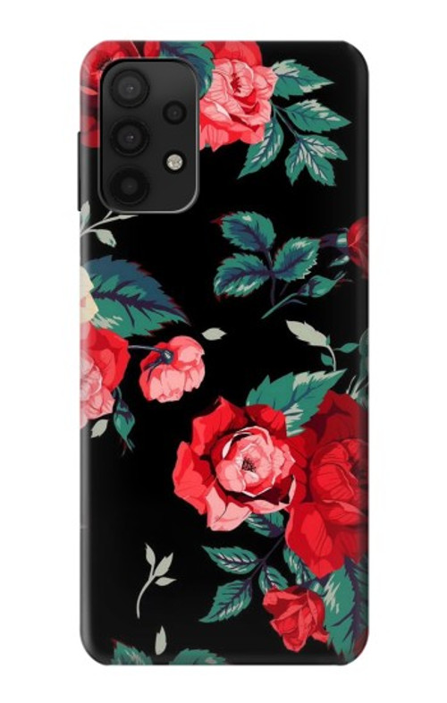 S3112 Rose Floral Pattern Black Case Cover Custodia per Samsung Galaxy A32 5G