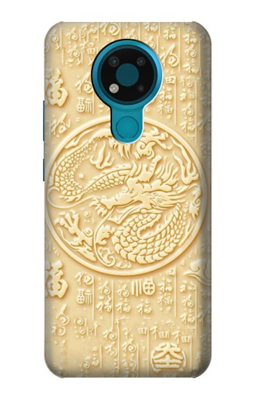 S3288 White Jade Dragon Graphic Painted Case Cover Custodia per Nokia 3.4