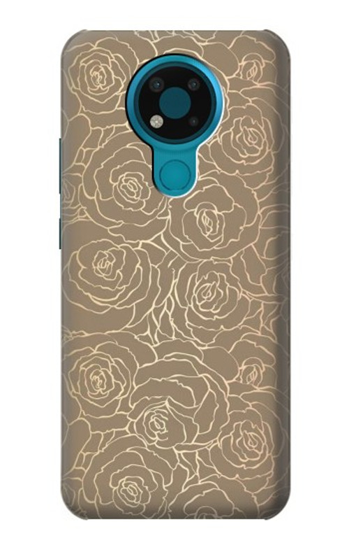 S3466 Gold Rose Pattern Case Cover Custodia per Nokia 3.4