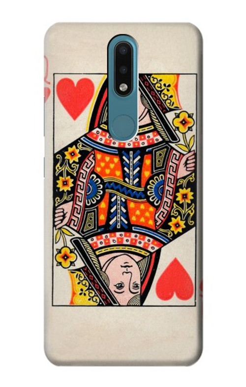 S3429 Queen Hearts Card Case Cover Custodia per Nokia 2.4