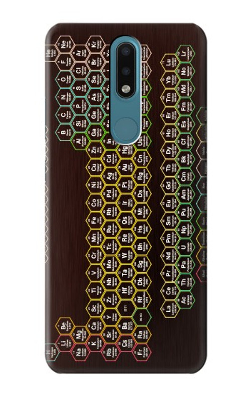 S3544 Neon Honeycomb Periodic Table Case Cover Custodia per Nokia 2.4