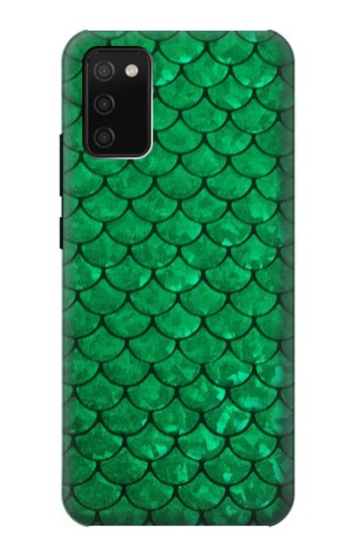 S2704 Green Fish Scale Pattern Graphic Case Cover Custodia per Samsung Galaxy A02s, Galaxy M02s