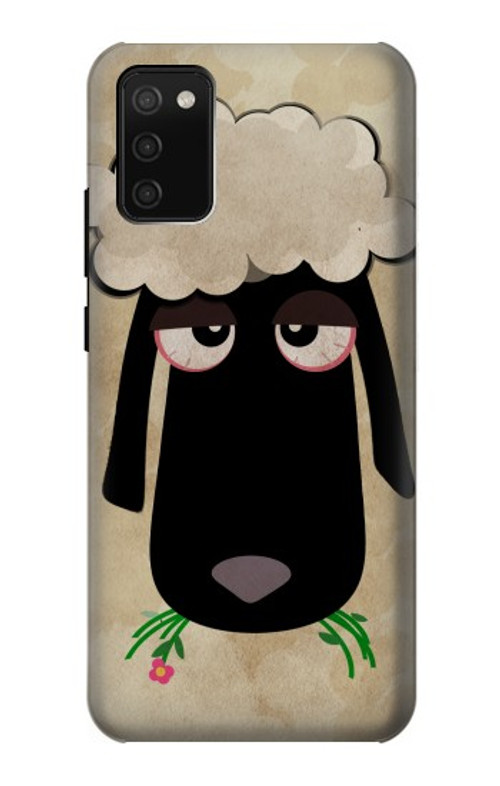 S2826 Cute Cartoon Unsleep Black Sheep Case Cover Custodia per Samsung Galaxy A02s, Galaxy M02s