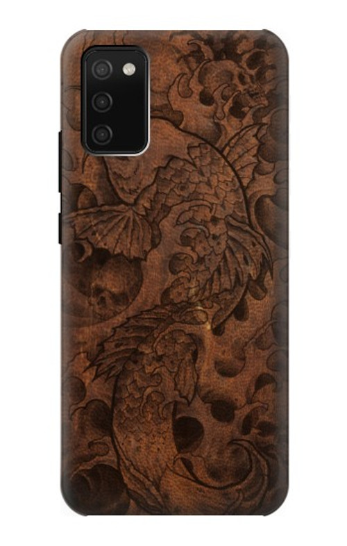 S3405 Fish Tattoo Leather Graphic Print Case Cover Custodia per Samsung Galaxy A02s, Galaxy M02s