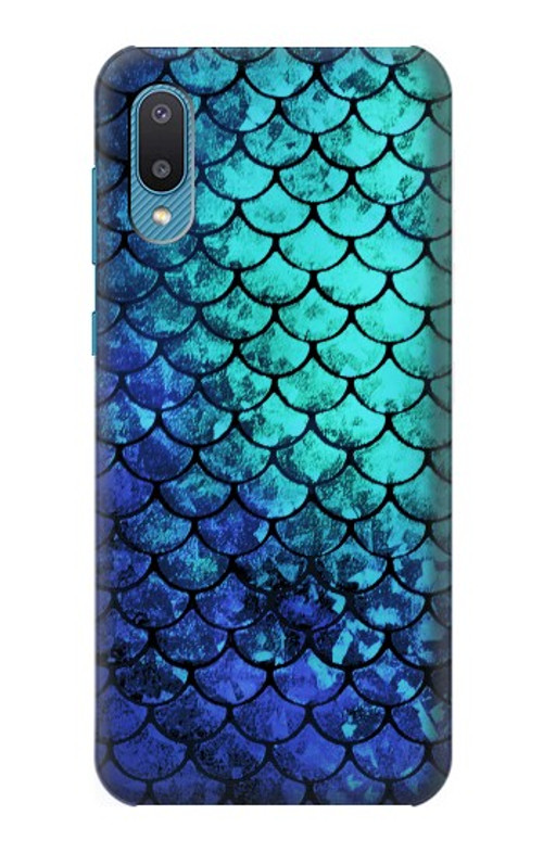 S3047 Green Mermaid Fish Scale Case Cover Custodia per Samsung Galaxy A04, Galaxy A02, M02