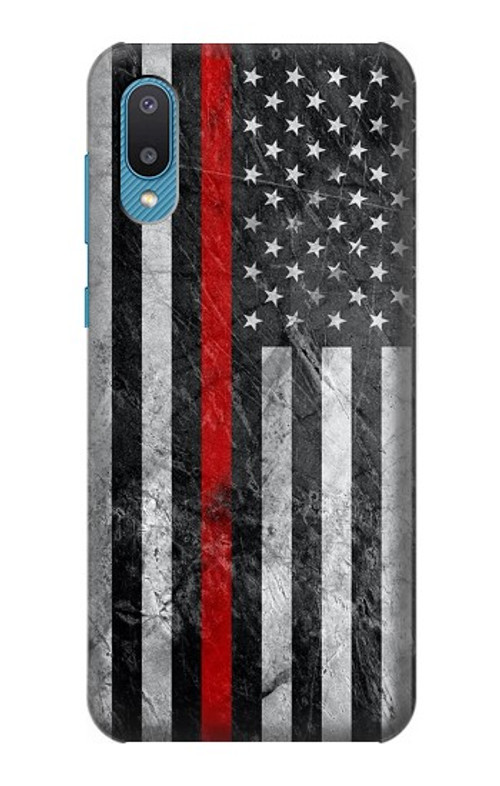 S3687 Firefighter Thin Red Line American Flag Case Cover Custodia per Samsung Galaxy A04, Galaxy A02, M02