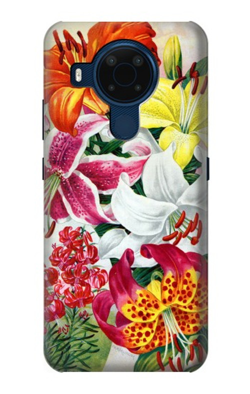 S3205 Retro Art Flowers Case Cover Custodia per Nokia 5.4