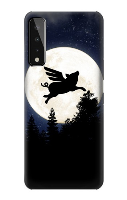 S3289 Flying Pig Full Moon Night Case Cover Custodia per LG Stylo 7 4G