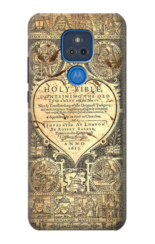 S0330 Bible Page Case Cover Custodia per Motorola Moto G Play (2021)
