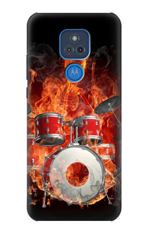 S1431 Skull Drum Fire Rock Case Cover Custodia per Motorola Moto G Play (2021)