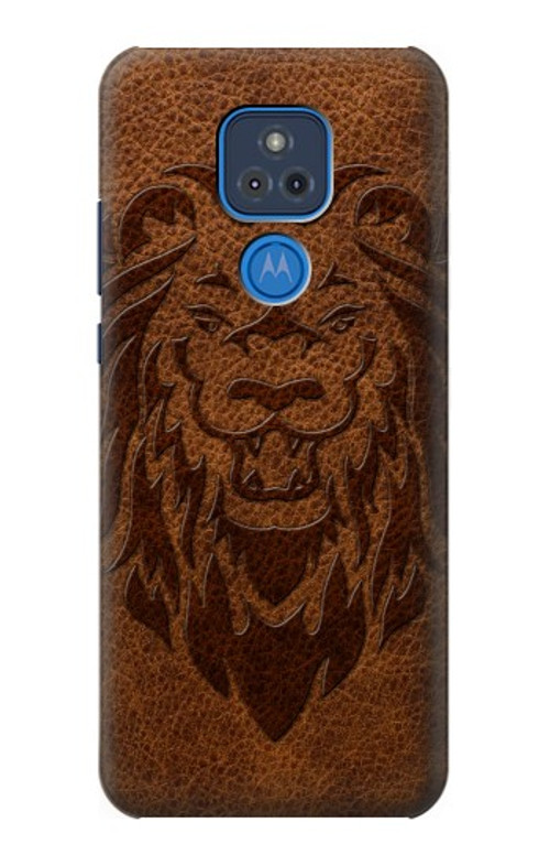 S2529 Leo Zodiac Tattoo Brown Graphic Print Case Cover Custodia per Motorola Moto G Play (2021)