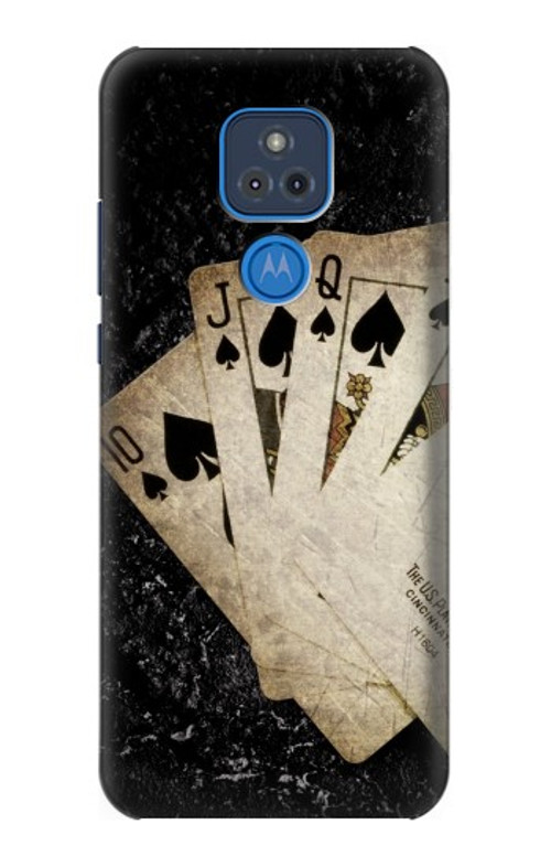 S3231 Vintage Royal Straight Flush Cards Case Cover Custodia per Motorola Moto G Play (2021)