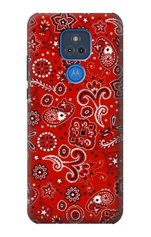 S3354 Red Classic Bandana Case Cover Custodia per Motorola Moto G Play (2021)