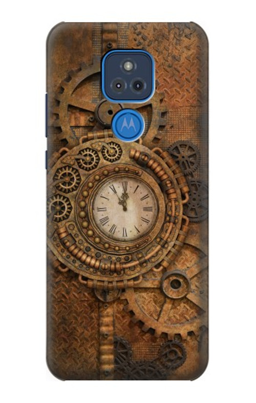 S3401 Clock Gear Steampunk Case Cover Custodia per Motorola Moto G Play (2021)