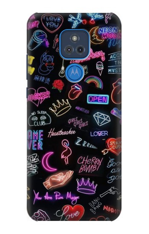 S3433 Vintage Neon Graphic Case Cover Custodia per Motorola Moto G Play (2021)