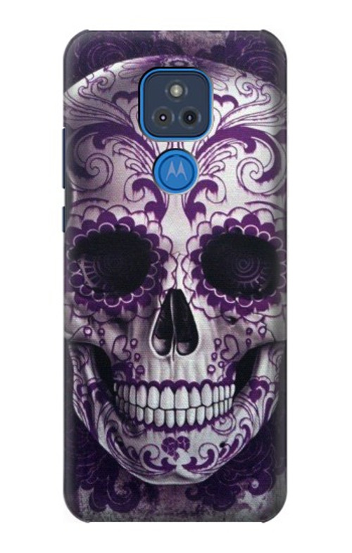 S3582 Purple Sugar Skull Case Cover Custodia per Motorola Moto G Play (2021)