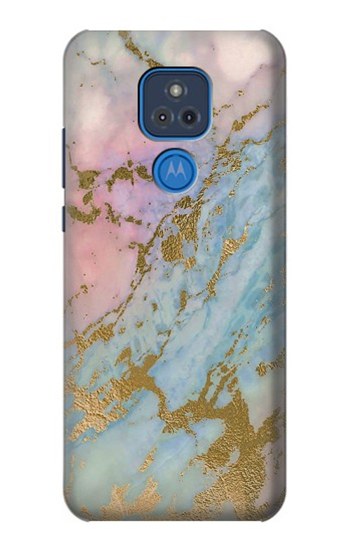 S3717 Rose Gold Blue Pastel Marble Graphic Printed Case Cover Custodia per Motorola Moto G Play (2021)