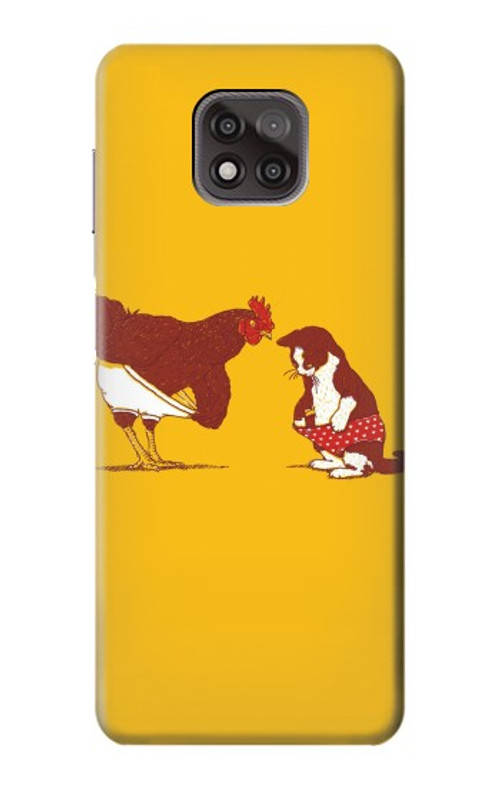 S1093 Rooster and Cat Joke Case Cover Custodia per Motorola Moto G Power (2021)