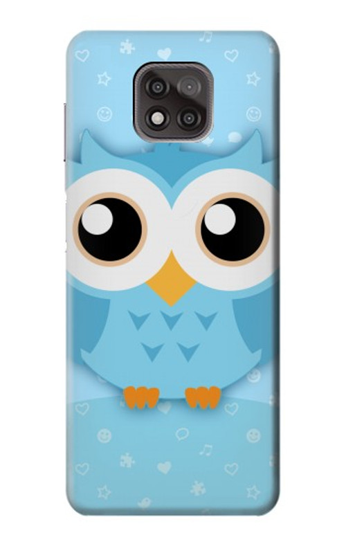 S3029 Cute Blue Owl Case Cover Custodia per Motorola Moto G Power (2021)