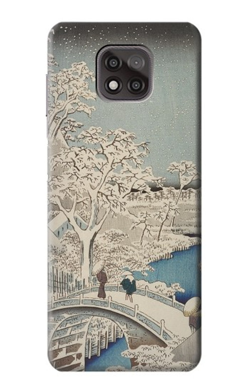 S3350 Utagawa Hiroshige Drum Bridge Yuhi Hill in Meguro Case Cover Custodia per Motorola Moto G Power (2021)