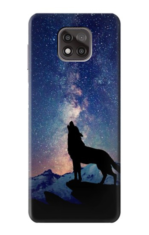 S3555 Wolf Howling Million Star Case Cover Custodia per Motorola Moto G Power (2021)