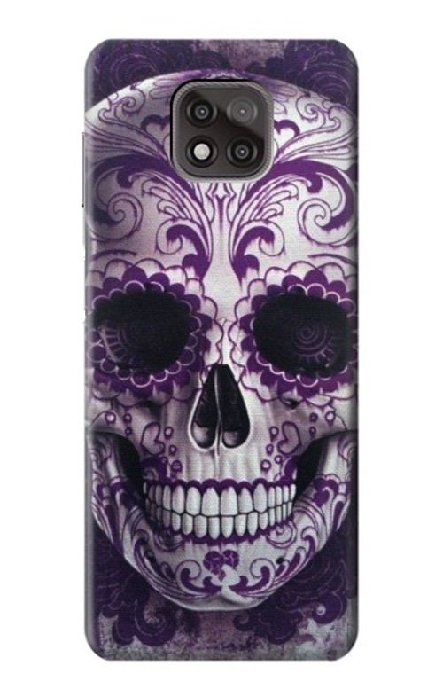 S3582 Purple Sugar Skull Case Cover Custodia per Motorola Moto G Power (2021)