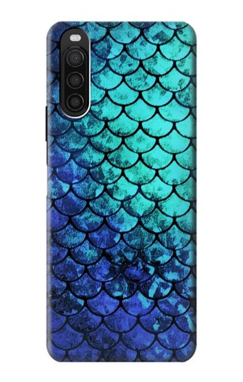 S3047 Green Mermaid Fish Scale Case Cover Custodia per Sony Xperia 10 III