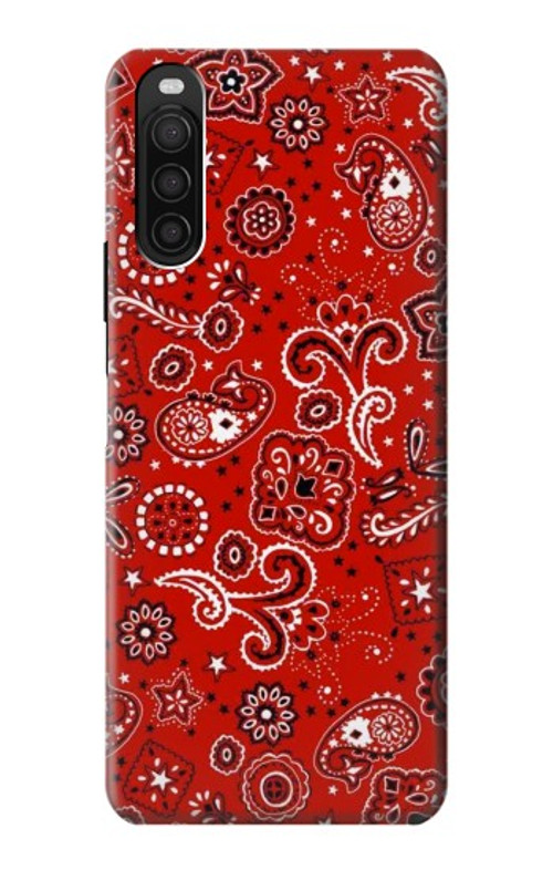 S3354 Red Classic Bandana Case Cover Custodia per Sony Xperia 10 III