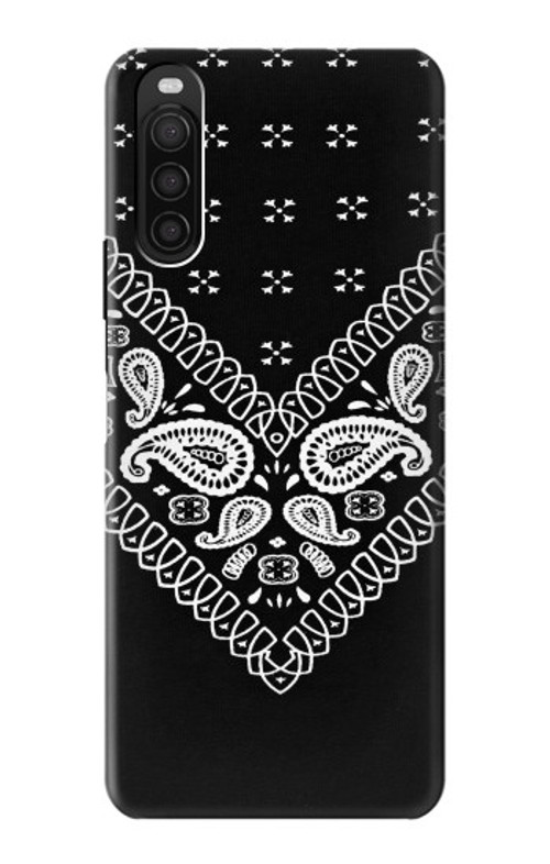 S3363 Bandana Black Pattern Case Cover Custodia per Sony Xperia 10 III