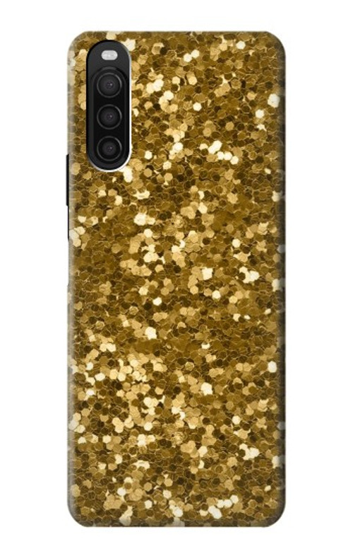 S3388 Gold Glitter Graphic Print Case Cover Custodia per Sony Xperia 10 III