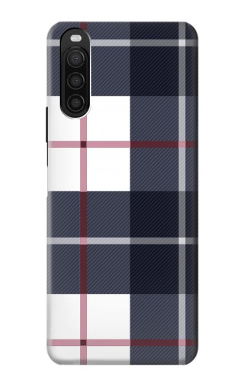 S3452 Plaid Fabric Pattern Case Cover Custodia per Sony Xperia 10 III