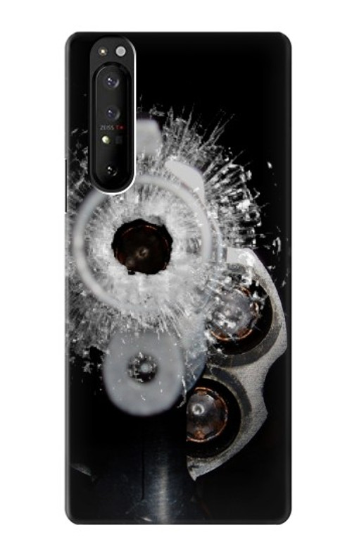 S2387 Gun Bullet Hole Glass Case Cover Custodia per Sony Xperia 1 III S2387 Gun Bullet Hole Glass Case Cover Custodia per Sony Xperia 1 III