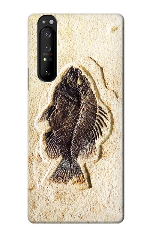 S2562 Fossil Fish Case Cover Custodia per Sony Xperia 1 III S2562 Fossil Fish Case Cover Custodia per Sony Xperia 1 III