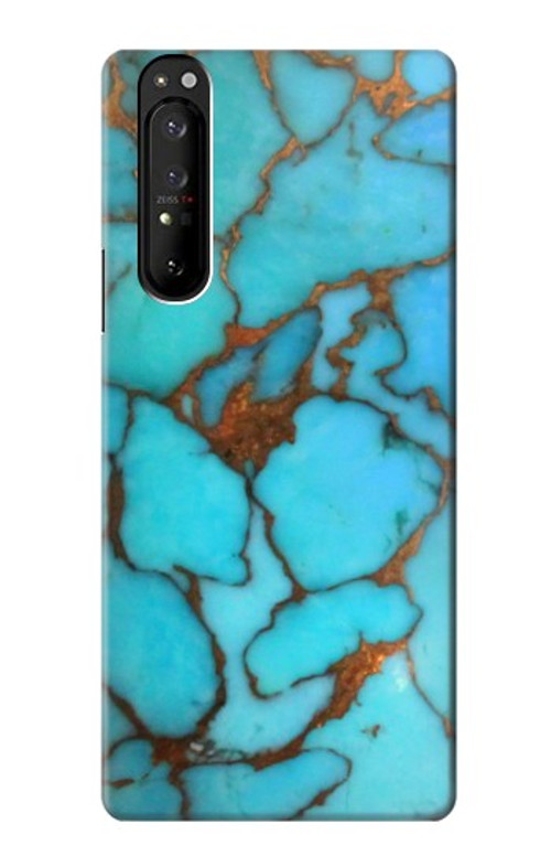 S2685 Aqua Turquoise Gemstone Graphic Printed Case Cover Custodia per Sony Xperia 1 III S2685 Aqua Turquoise Gemstone Graphic Printed Case Cover Custodia per Sony Xperia 1 III