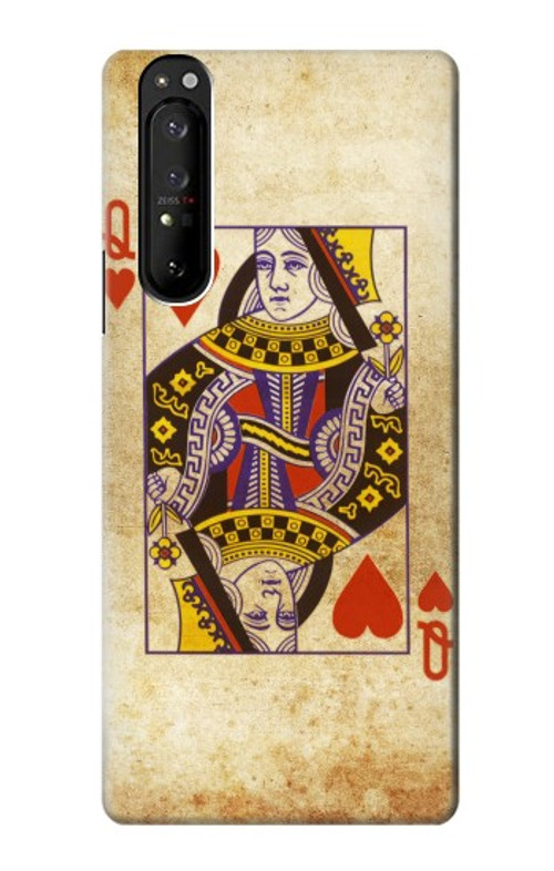 S2833 Poker Card Queen Hearts Case Cover Custodia per Sony Xperia 1 III