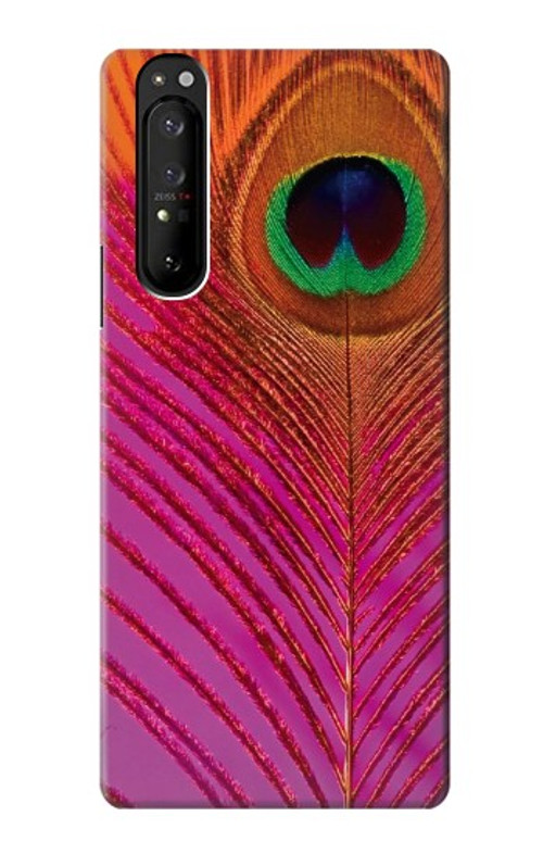 S3201 Pink Peacock Feather Case Cover Custodia per Sony Xperia 1 III