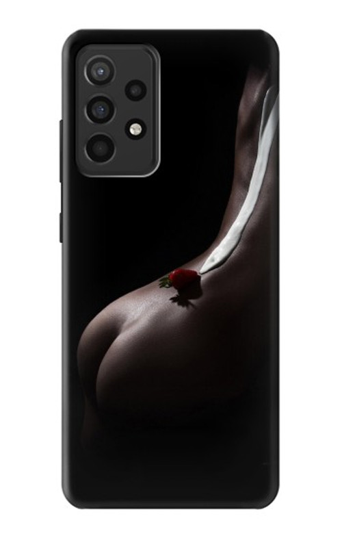 S0546 Sexy Cream Strawberry Case Cover Custodia per Samsung Galaxy A52, Galaxy A52 5G