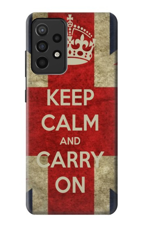 S0674 Keep Calm and Carry On Case Cover Custodia per Samsung Galaxy A52, Galaxy A52 5G