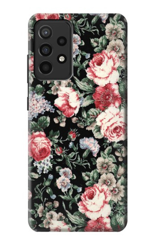 S2727 Vintage Rose Pattern Case Cover Custodia per Samsung Galaxy A52, Galaxy A52 5G