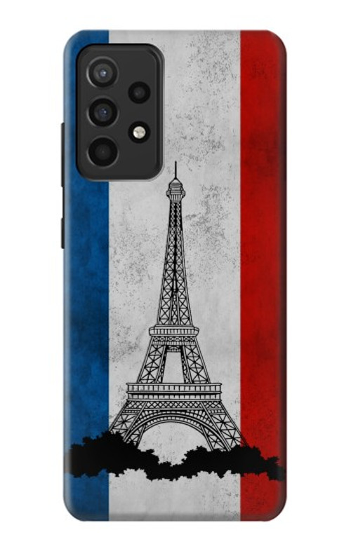 S2859 Vintage France Flag Eiffel Tower Case Cover Custodia per Samsung Galaxy A52, Galaxy A52 5G