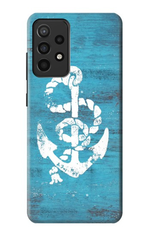 S3053 Marine Anchor Blue Case Cover Custodia per Samsung Galaxy A52, Galaxy A52 5G