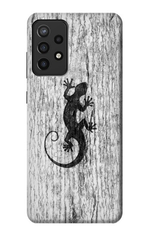 S2446 Gecko Wood Graphic Printed Case Cover Custodia per Samsung Galaxy A72, Galaxy A72 5G