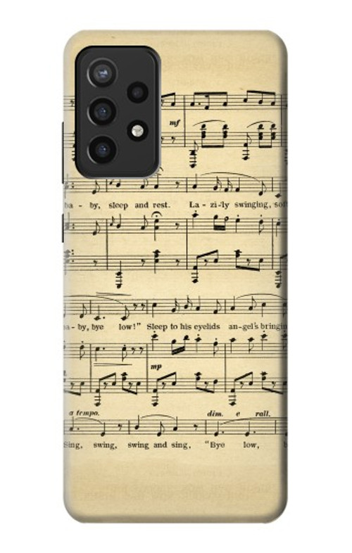 S2504 Vintage Music Sheet Case Cover Custodia per Samsung Galaxy A72, Galaxy A72 5G