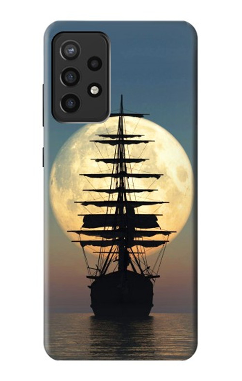 S2897 Pirate Ship Moon Night Case Cover Custodia per Samsung Galaxy A72, Galaxy A72 5G